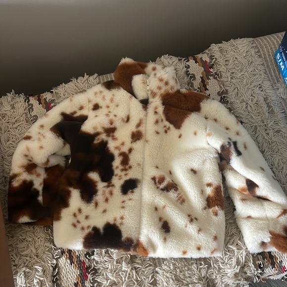 Other - Cow print jacket cream and brown 3T